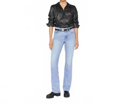 Frame Le Super High Rise Mini Boot Jeans In Demarco In Blue