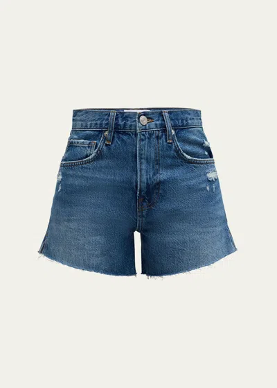 Frame Le Super High Shorts In Mariner