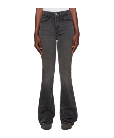 Frame 'le Super Mini' High Waist Jeans In Black