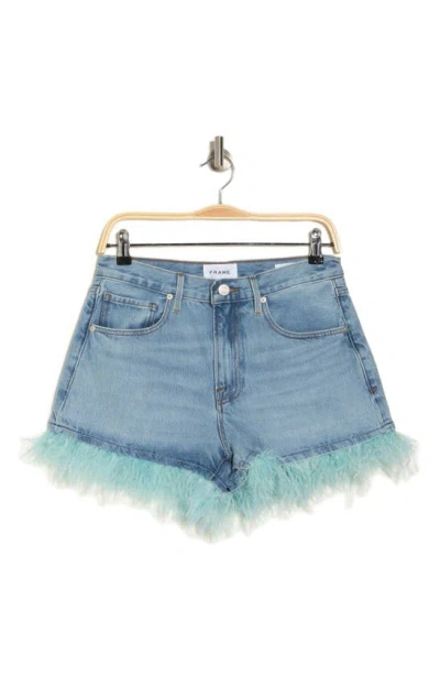 Frame Le Superhigh Dancing Shorts In Blue