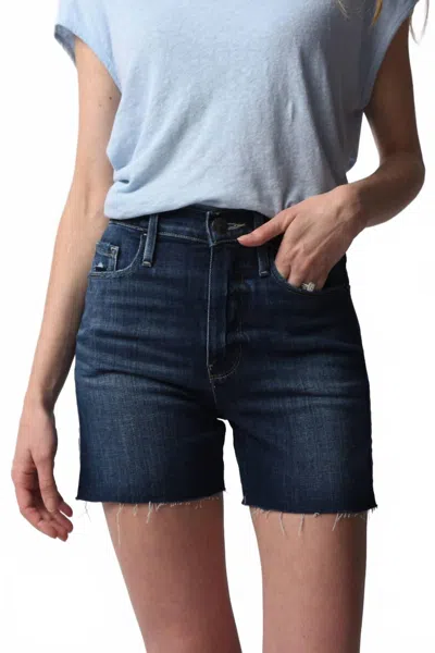 Frame Le Tour Short Raw Edge Jean Shorts In Azuza In Multi