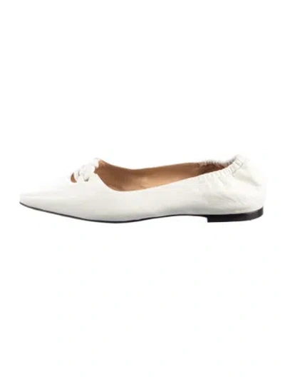 Pre-owned Frame Leather Ballet Flats In White