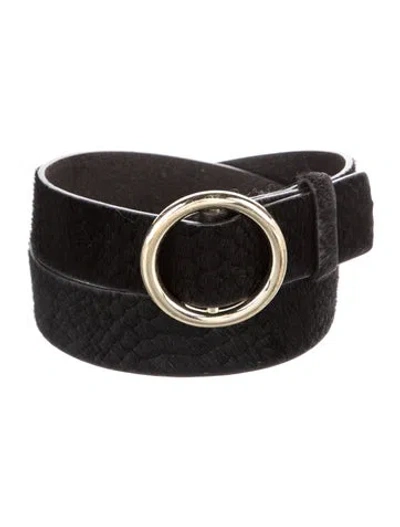 Pre-owned Frame Leather Belt In Black