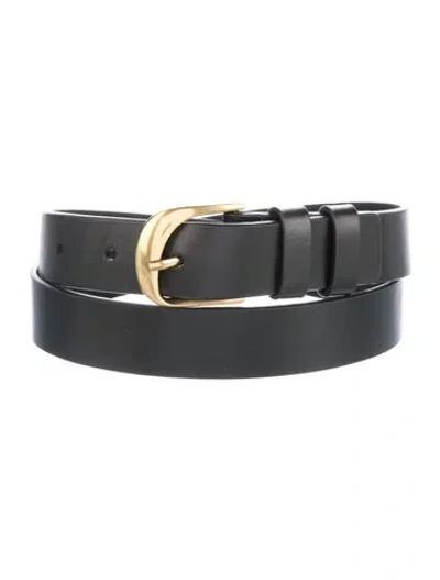 Pre-owned Frame Leather Belt In Black