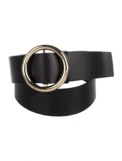 Pre-owned Frame Leather Belt In Black
