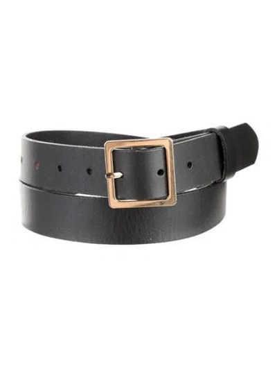 Pre-owned Frame Leather Belt In Black