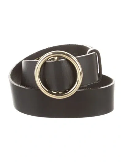 Pre-owned Frame Leather Belt In Black