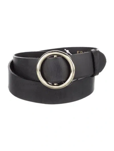 Pre-owned Frame Leather Belt In Black