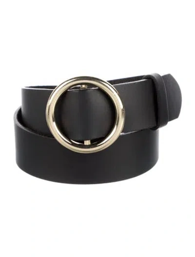 Pre-owned Frame Leather Belt In Black