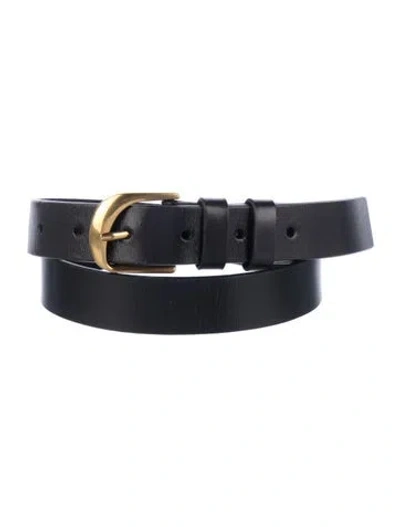 Pre-owned Frame Leather Belt In Black