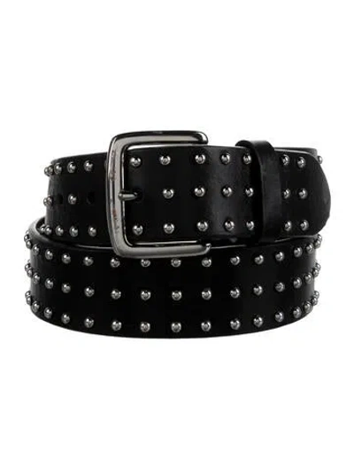 Pre-owned Frame Leather Belt In Black