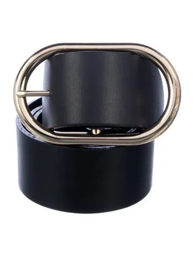 Pre-owned Frame Leather Belt In Black