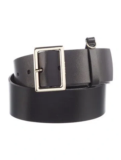 Pre-owned Frame Leather Belt In Black