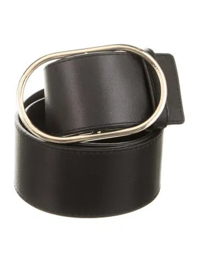 Pre-owned Frame Leather Belt In Black