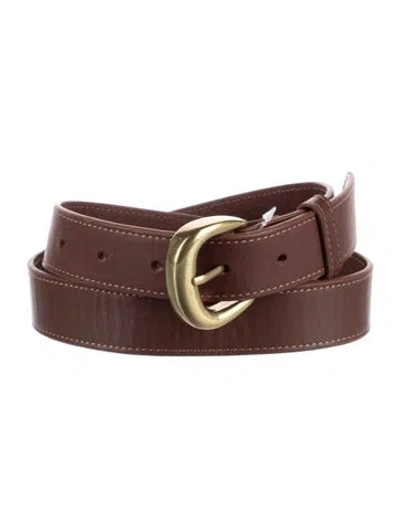 Pre-owned Frame Leather Belt In Brown/gold