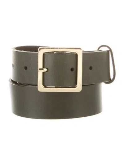 Pre-owned Frame Leather Belt In Green