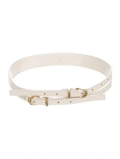 Pre-owned Frame Leather Belt In Neutral