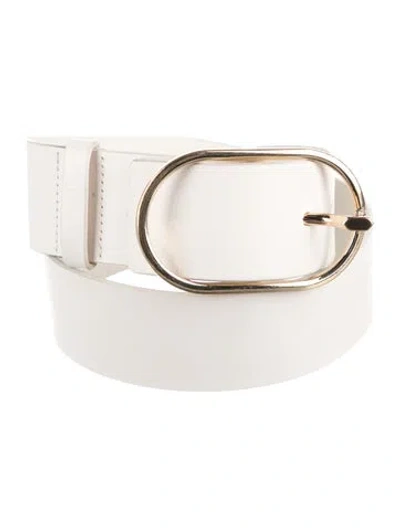 Pre-owned Frame Leather Belt In White