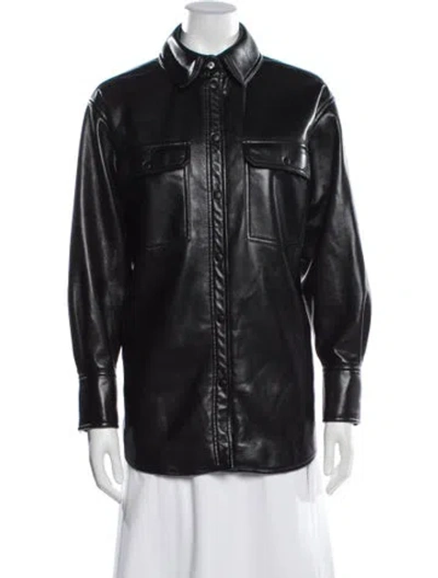 Pre-owned Frame Leather Biker Jacket In Black