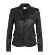 Frame Leather Blazer In Black