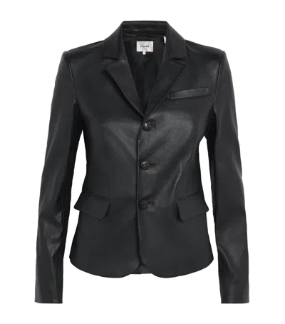 Frame Leather Blazer In Black