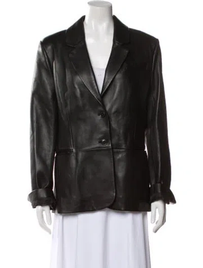 Pre-owned Frame Leather Blazer In Black