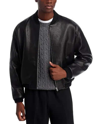 Frame Leather Bomber In Black