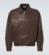Frame Leather Bomber Jacket In Brown