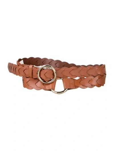 Pre-owned Frame Leather Braided Accents Belt In Brown