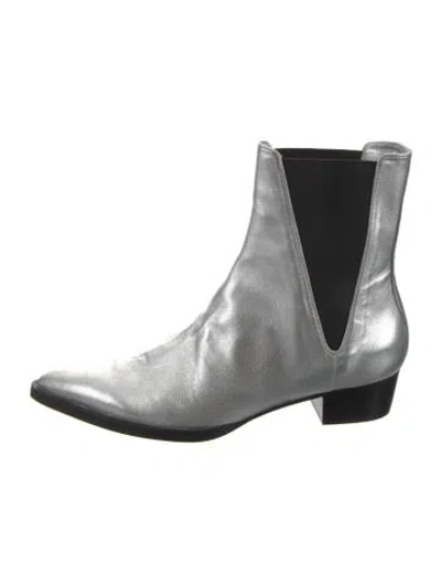 Pre-owned Frame Leather Chelsea Boots In Silver