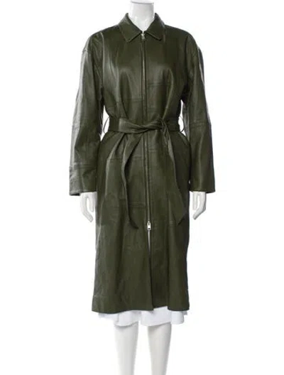 Pre-owned Frame Leather Coat In Green