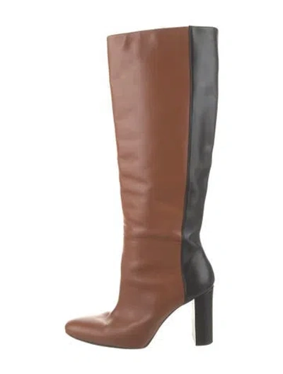 Pre-owned Frame Leather Colorblock Pattern Boots In Multi