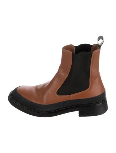 Pre-owned Frame Leather Colorblock Pattern Chelsea Boots In Brown