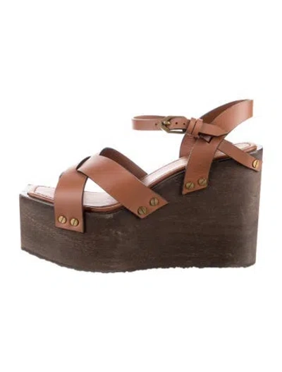 Pre-owned Frame Leather Colorblock Pattern Sandals In Transparent