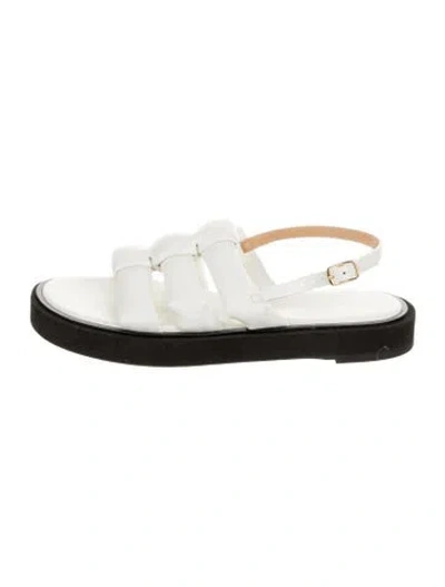 Pre-owned Frame Leather Colorblock Pattern Slingback Sandals In Multi