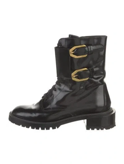 Pre-owned Frame Leather Combat Boots In Black