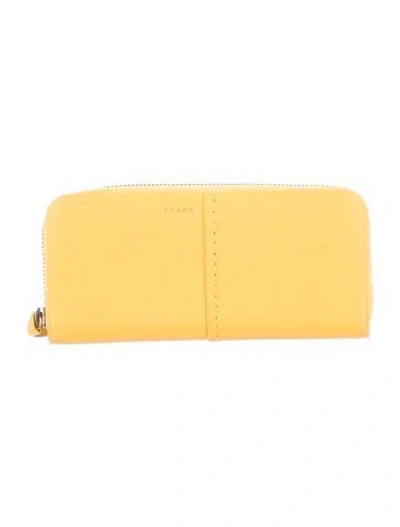Pre-owned Frame Leather Continental Wallet In Yellow