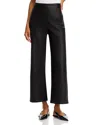 Frame High-rise Leather Wide-leg Pants In Black