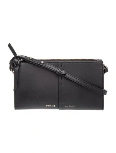 Pre-owned Frame Leather Crossbody Bag In Black