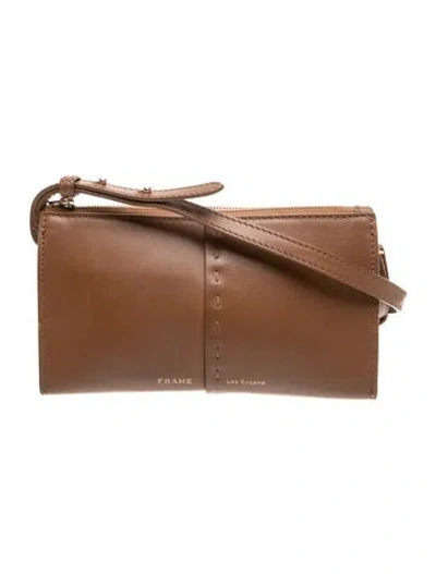 Pre-owned Frame Leather Crossbody Bag In Brown