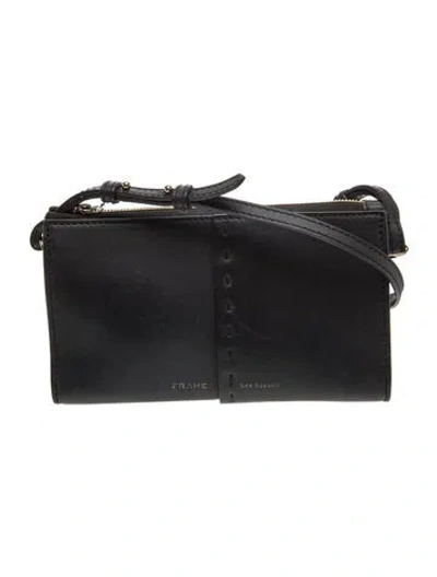 Pre-owned Frame Leather Crossbody Bag In Grey