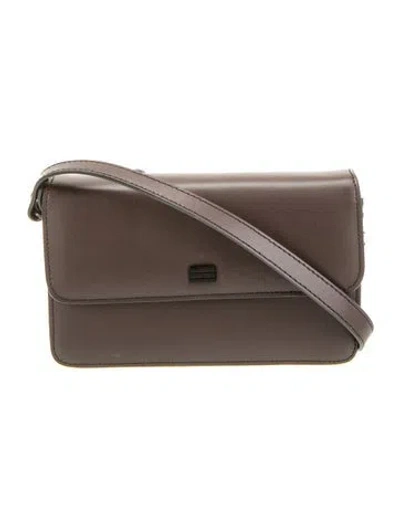 Pre-owned Frame Leather Crossbody Bag Mini In Black