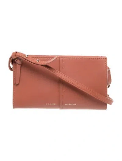 Pre-owned Frame Leather Crossbody Bag In Orange