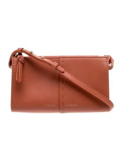 Pre-owned Frame Leather Crossbody Bag In Orange