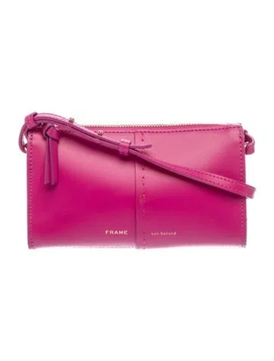Pre-owned Frame Leather Crossbody Bag In Purple