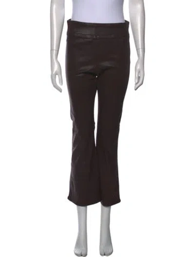 Pre-owned Frame Leather Flared Pants In Black