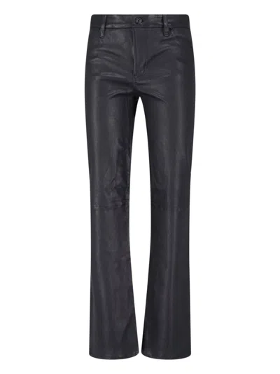 Frame Leather Flared Trousers In Multi