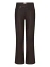 Frame Leather Flared Trousers In Brown