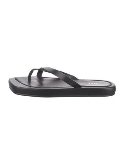 Pre-owned Frame Leather Flip Flops In Black