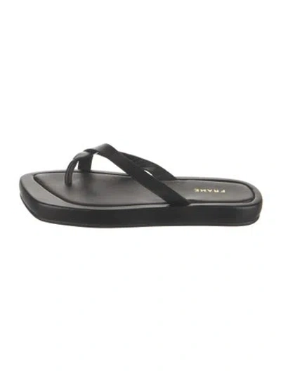 Pre-owned Frame Leather Flip Flops In Black